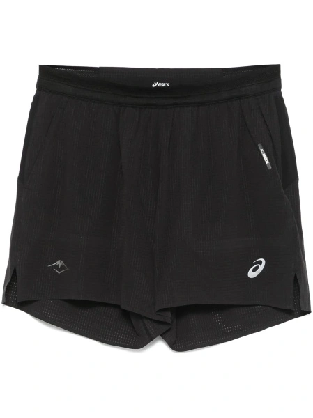 Pantaloni scurti ASICS negri din poliester reciclat si spandex/elastan