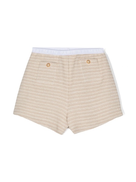 Pantaloni scurti Balmain neutri din fibre si elastan