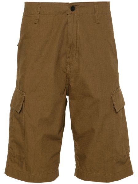 Pantaloni scurti Carhartt maro din bumbac