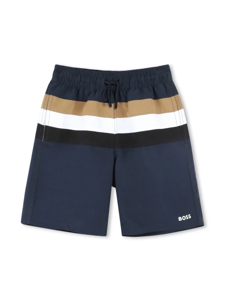 Pantaloni scurti Hugo Boss albastri din polyester