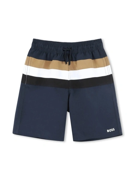 Pantaloni scurti Hugo Boss albastri din polyester