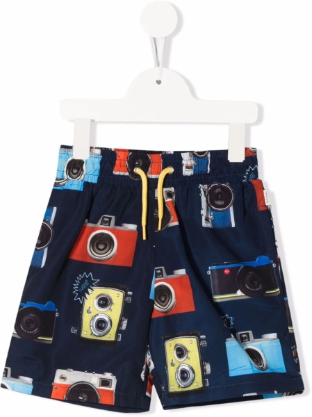 Pantaloni scurti Paul Smith albastri din polyester