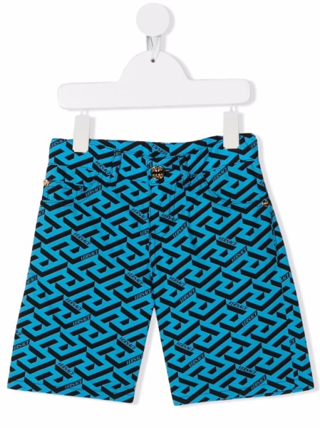 Pantaloni scurti Versace albastri din bumbac