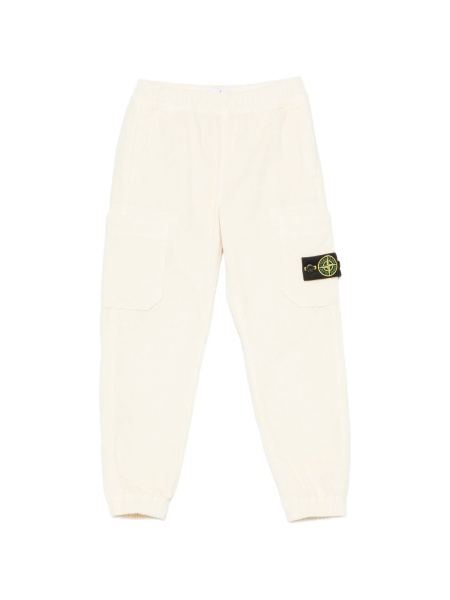 Pantaloni Stone Island neutri din bumbac si elastan