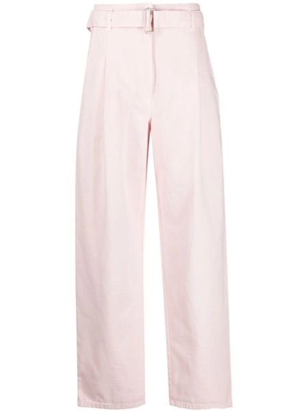 Pantaloni talie inalta Philosophy roz din bumbac