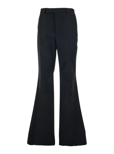 Pantaloni Valentino Garavani negri din nylon si lana
