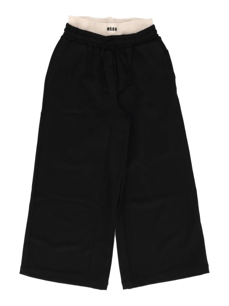 Pantaloni WOOL GABARDINE PANTS GIRL NERO/BLACK