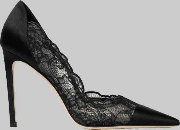 Pantofi Brigitte 100 Pumps In Lace And Satin