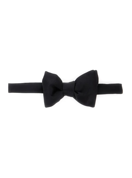Papioane Black Bow tie with back closure in silk for men