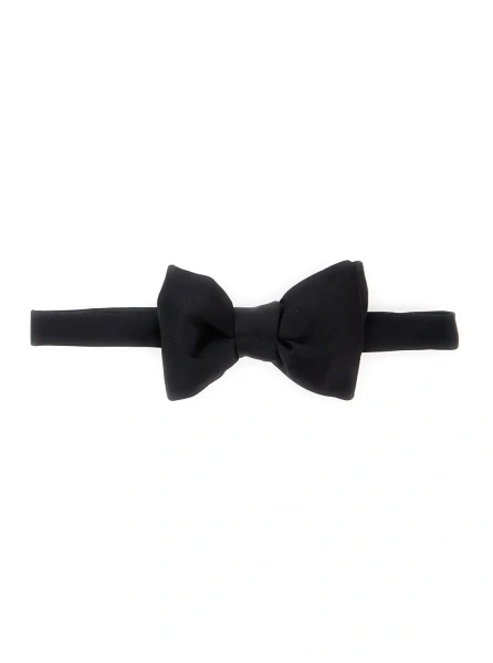 Papioane Black Bow tie with back closure in silk for men