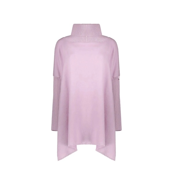Poncho Herno high-collar Asymmetric Poncho