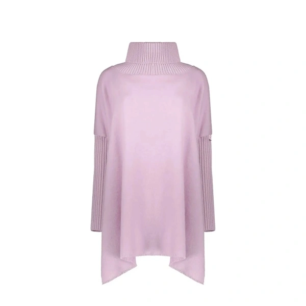 Poncho Herno high-collar Asymmetric Poncho