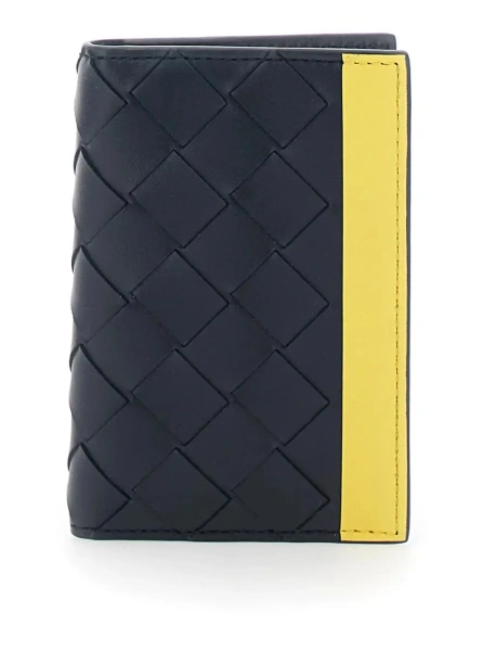 Portofel Bottega Veneta albastru din piele