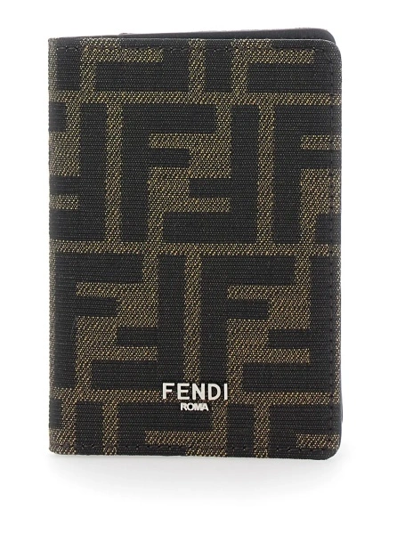 Portofel Fendi maro din tesatura FF