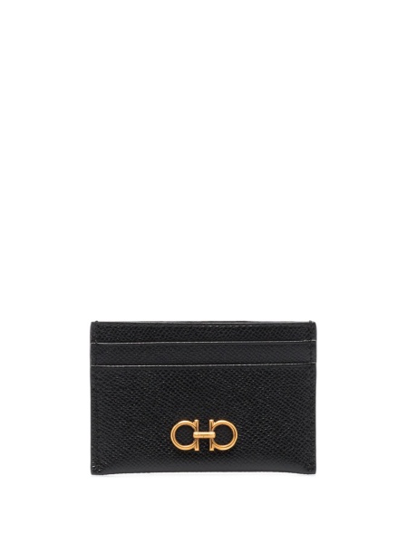 Portofel Ferragamo gancini negru din piele