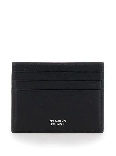 Portofel Ferragamo negru din piele 'Florence'