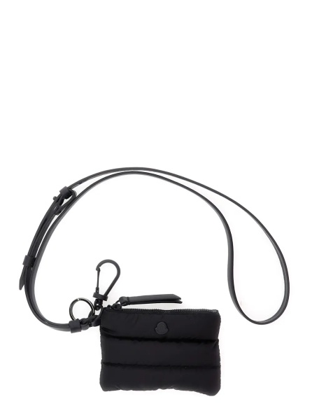 Portofele 'Caradoc' Black Cardholder with Logo Patch on the Front and Adjustable and Removable Strap in Fabric for Men