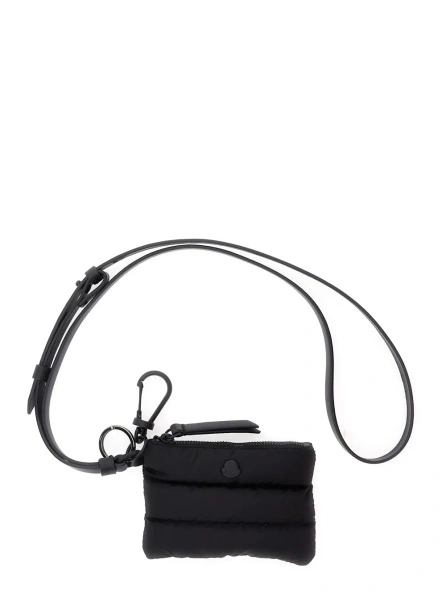 Portofele 'Caradoc' Black Cardholder with Logo Patch on the Front and Adjustable and Removable Strap in Fabric for Men