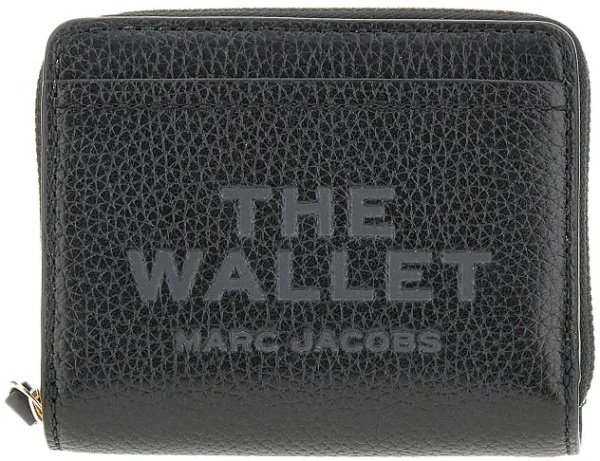 Portofele Grained leather mini compact wallet