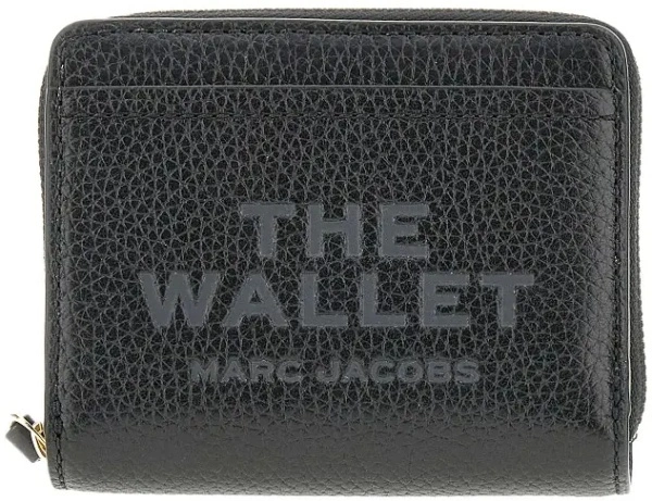 Portofele Grained leather mini compact wallet