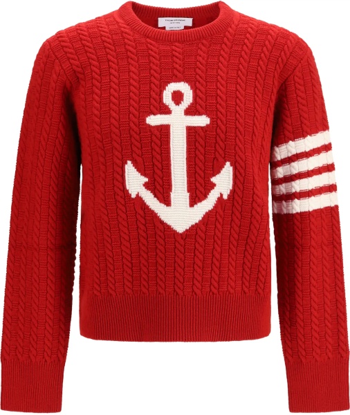 Pulover 4-Bar merino wool Sweater with Anchor motif