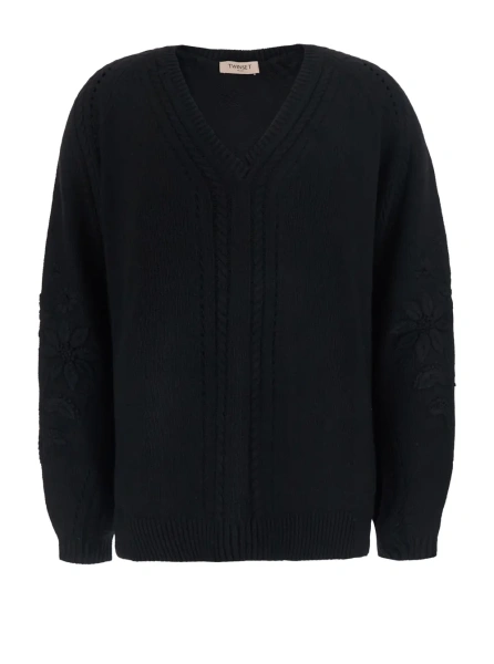 Pulover Black Tech Fabric Sweater unisex
