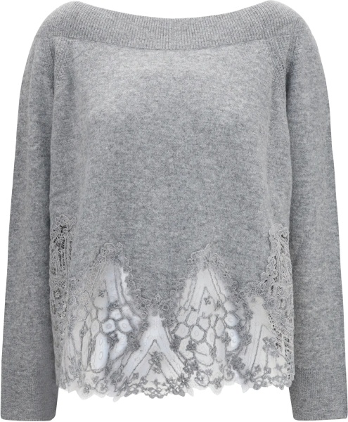 Pulover Boat neck lace Sweater