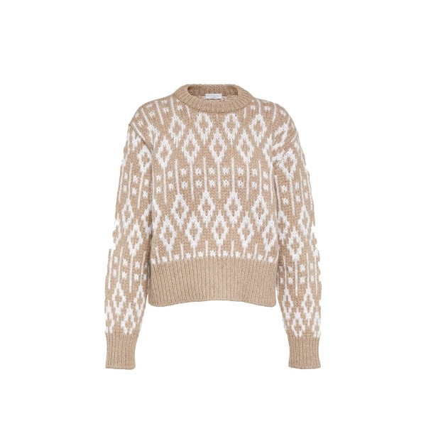 Pulover Brunello Cucinelli Jacquard Cashmere Sweater