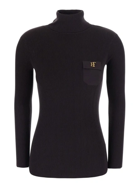 Pulover Elisabetta Franchi maro din bumbac