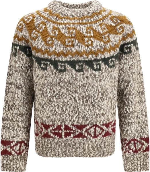 Pulover Geometric Jacquard Wool and Alpaca-Blend Sweater