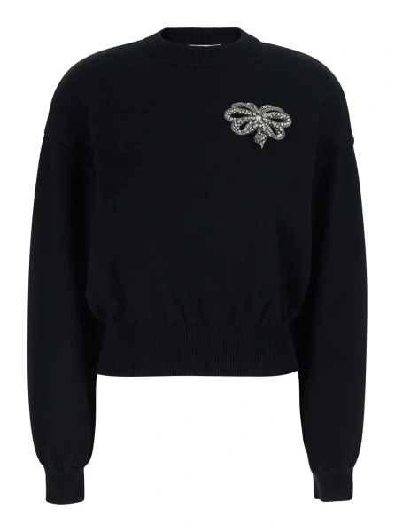 Pulover Givenchy negru din lana si bumbac