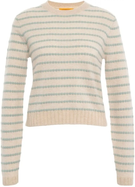 Pulover GUEST IN RESIDENCE 'Pebble Stripe Shrunken Crew'