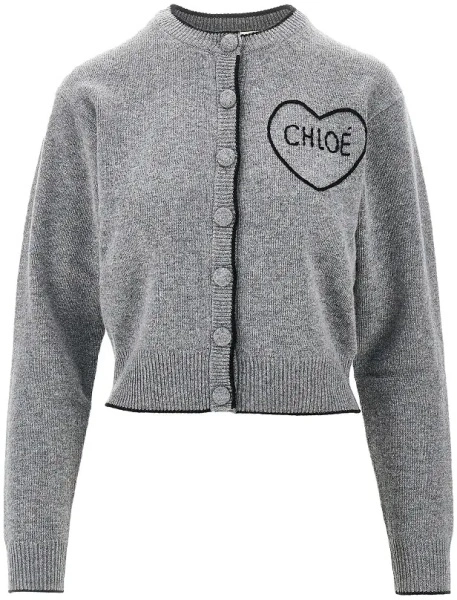 Pulover Logo embroidery wool and cashmere cardigan