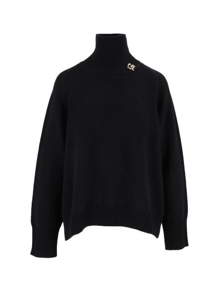 Pulover MERINO WOOL TURTLE NECK CROPPED SWEATER