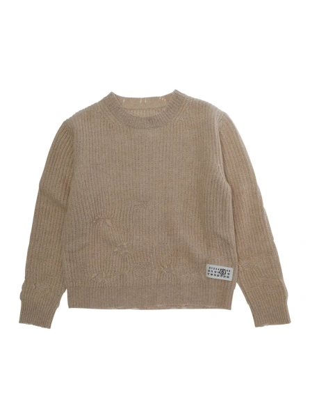 Pulover MM6 MAISON MARGIELA KIDS bej din lana