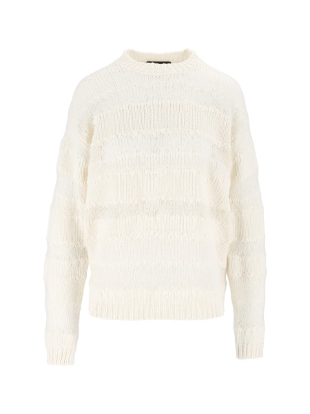 Pulover PLATINUM CREW NECK SWEATER WITH SEQUIN STRIPE