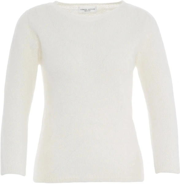 Pulover Roberto Collina alb din angora