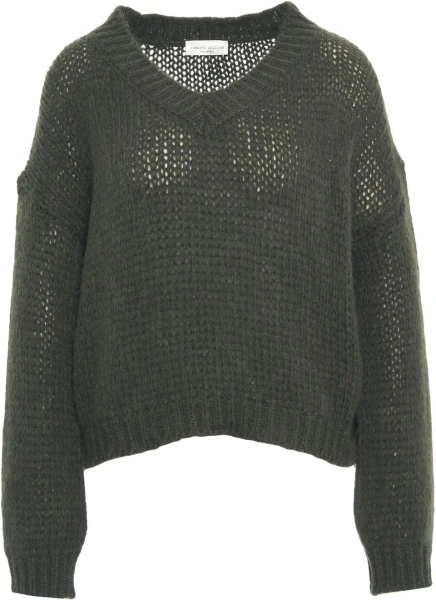 Pulover Roberto Collina verde din alpaca