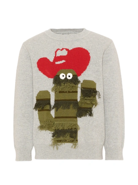 Pulover Stella McCartney gri din bumbac