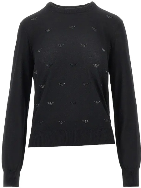 Pulover Strass Eagle motif wool sweater