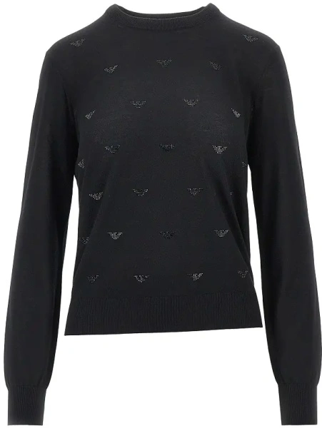 Pulover Strass Eagle motif wool sweater