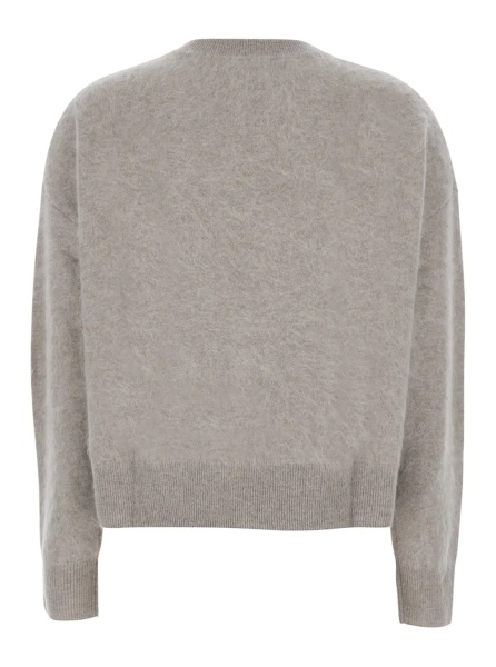 Pulover Sweater ARGYLE CRWENECK with round neck and long sleeves in cashmere Beige woman