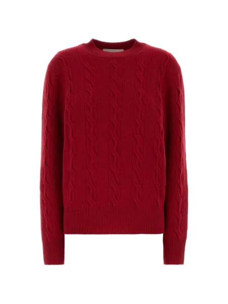 Pulover tricotat AMI Paris ami de coeur rosu din merino