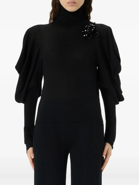 Pulover tricotat Blumarine negru din lana