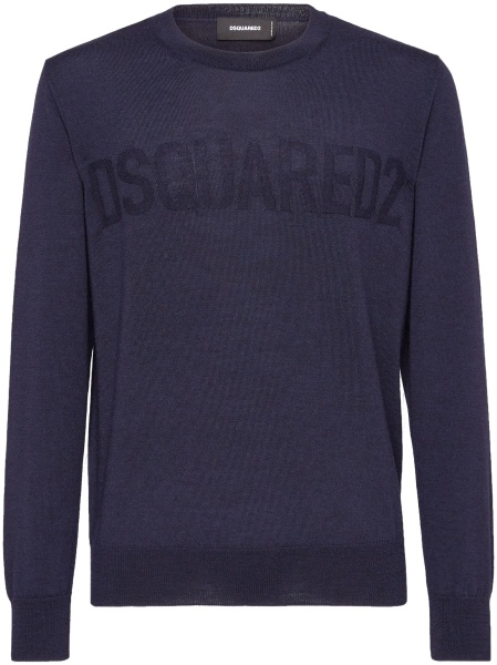 Pulover tricotat DSQUARED2 albastru