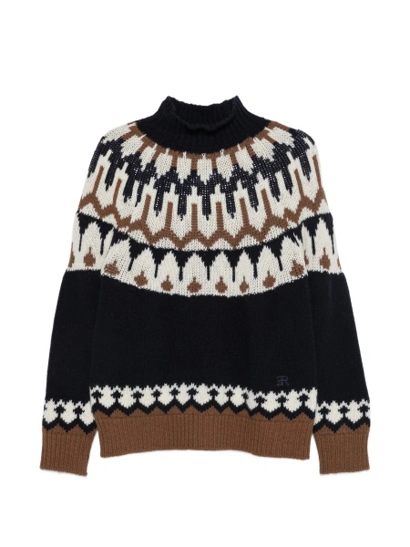 Pulover tricotat Ermanno Scervino albastru din lana