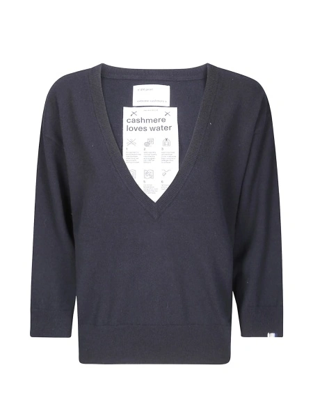 Pulover tricotat EXTREME CASHMERE albastru din casmir
