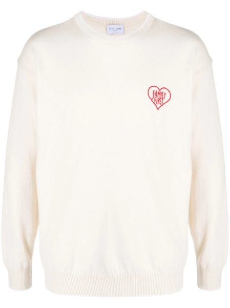 Pulover tricotat Family First alb