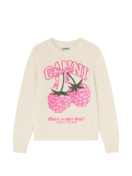 Pulover tricotat Ganni neutru