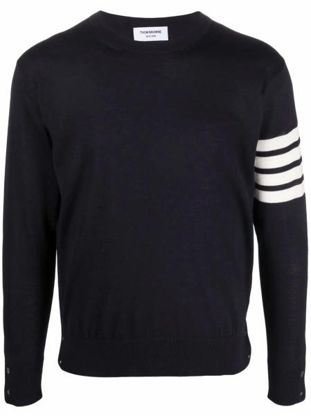 Pulover tricotat Thom Browne albastru